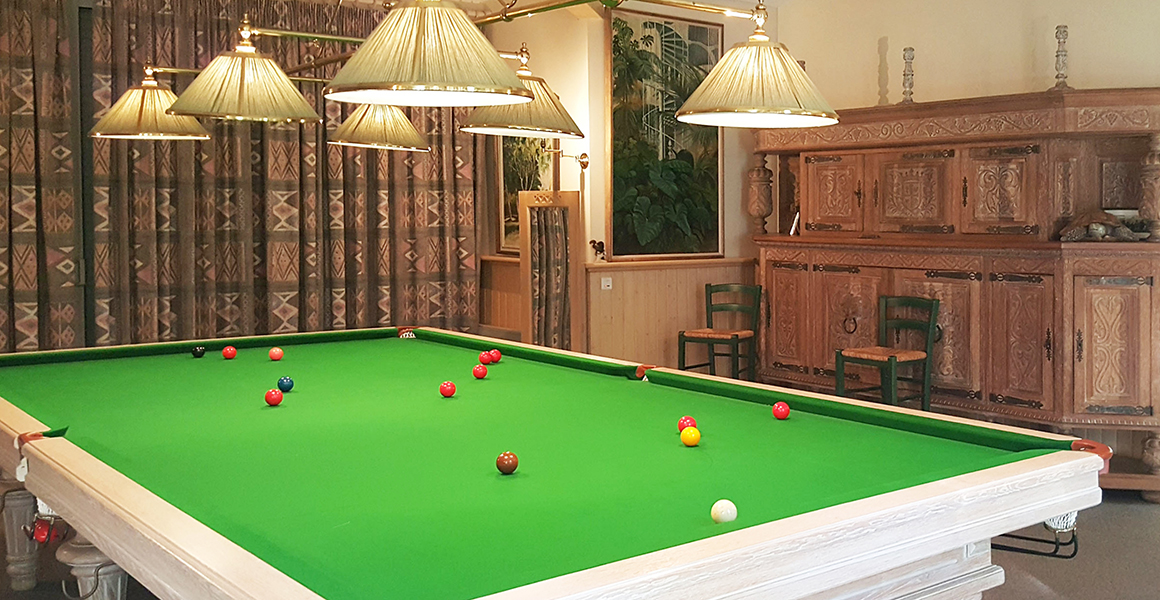 The snooker room off the pool terrace