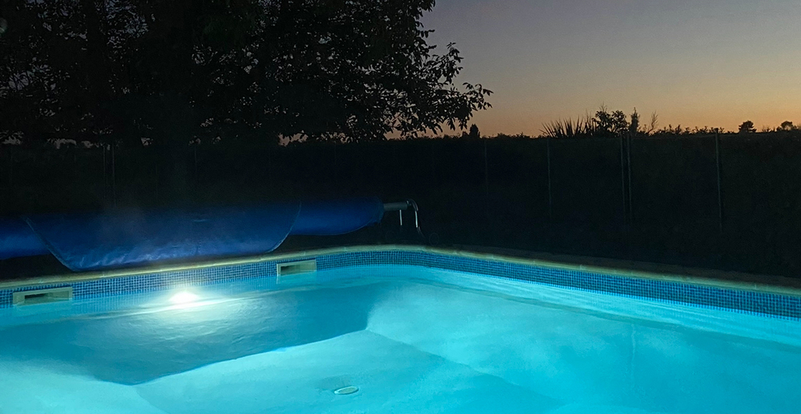 The pool at night