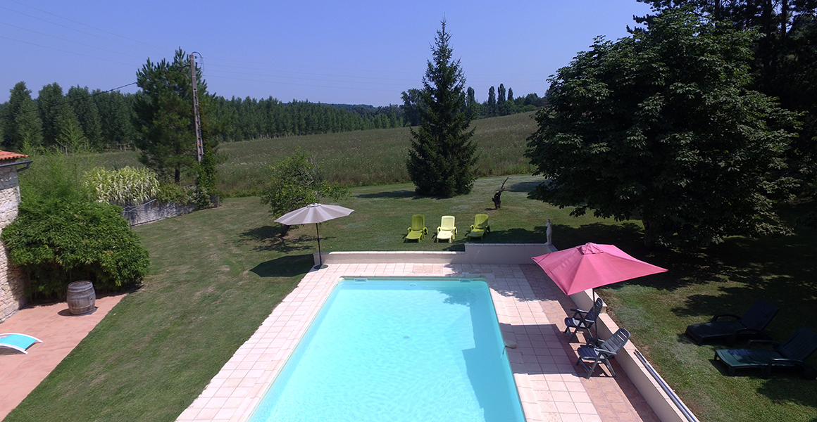 The view across the fields from the pool 