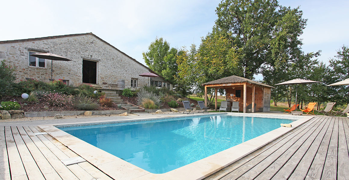 The pool, pool house and communal games area