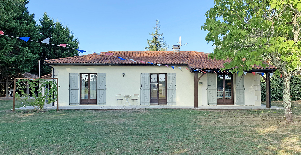 The rear of the property
