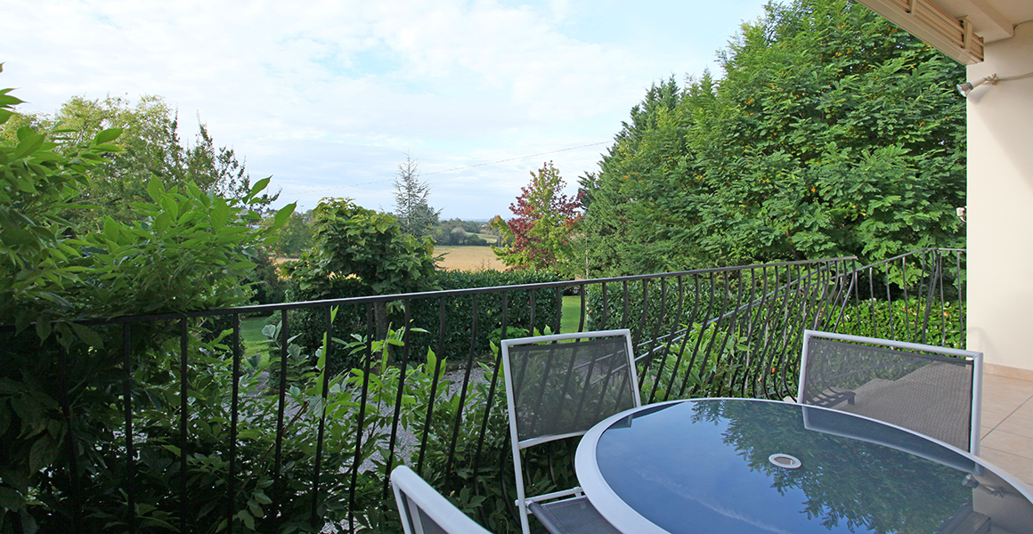 The front terrace with countryside views