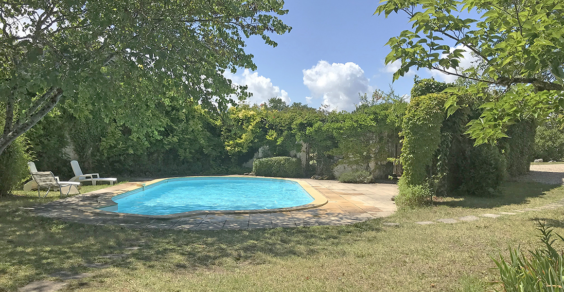 The pool area